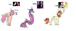 Size: 4000x1618 | Tagged: safe, artist:thehappiestgolucky, banned from derpibooru, deleted from derpibooru, derpibooru import, aria blaze, carrot top, fluttershy, golden harvest, pinkie pie, roseluck, sonata dusk, oc, oc:flower petals, oc:night fire (ice1517), oc:party cheer, unofficial characters only, classical unicorn, earth pony, hybrid, pegasus, pony, siren, unicorn, icey-verse, equestria girls, arisona, bipedal, boots, bracelet, clothes, cloven hooves, female, flutterpie, gem, gradient background, grumpy, hair over one eye, high heel boots, leonine tail, lesbian, magical lesbian spawn, mare, next generation, offspring, open mouth, pants, parent:aria blaze, parent:carrot top, parent:fluttershy, parent:pinkie pie, parent:roseluck, parent:sonata dusk, parents:arisona, parents:flutterpie, raised hoof, reference sheet, shipping, shoes, simple background, siren gem, skirt, socks, spiked wristband, tattoo, transparent background, two toned wings, unshorn fetlocks, vector, wall of tags, wings, wristband