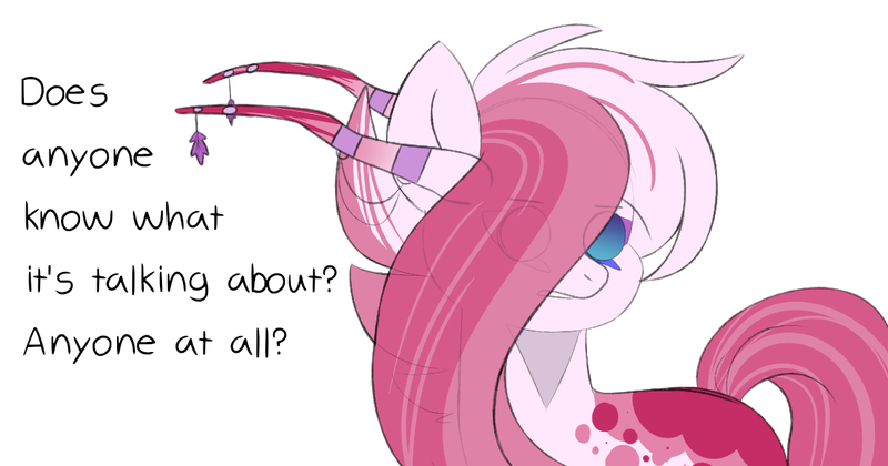 Size: 1134x596 | Tagged: safe, artist:scarletverse, artist:taaffeiite, banned from derpibooru, deleted from derpibooru, derpibooru import, oc, oc:nightmare, unofficial characters only, pony, blank eyes, dialogue, horns, male, scarletverse, simple background, solo, stallion, white background