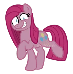 Size: 406x412 | Tagged: safe, artist:dipperclassic, banned from derpibooru, deleted from derpibooru, derpibooru import, pinkie pie, earth pony, pony, creepy, creepy smile, cutie mark, female, grin, looking at you, mare, pinkamena diane pie, simple background, smiling, solo, transparent background