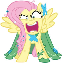 Size: 1849x1897 | Tagged: safe, artist:mr-spider-the-bug, banned from derpibooru, deleted from derpibooru, derpibooru import, fluttershy, pegasus, pony, the best night ever, clothes, dress, female, flutterrage, gala dress, mare, simple background, solo, transparent background, vector, you're going to love me