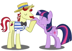 Size: 1200x859 | Tagged: safe, artist:purplewonderpower, banned from derpibooru, deleted from derpibooru, derpibooru import, flam, twilight sparkle, alicorn, female, kissing, male, shipping, simple background, straight, transparent background, twiflam, twilight sparkle (alicorn)