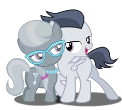 Size: 1341x1200 | Tagged: safe, artist:purplewonderpower, banned from derpibooru, deleted from derpibooru, derpibooru import, rumble, silver spoon, female, flirting, male, rumblespoon, shipping, straight