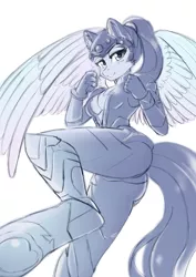 Size: 636x900 | Tagged: suggestive, artist:lifejoyart, banned from derpibooru, deleted from derpibooru, derpibooru import, anthro, pegasus, armor, breasts, commission, female, overwatch, solo, solo female, widowmaker, your character here