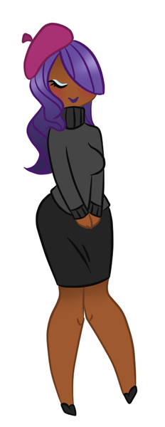 Size: 358x925 | Tagged: safe, banned from derpibooru, deleted from derpibooru, derpibooru import, rarity, human, beatnik rarity, beret, clothes, hat, humanized, sweater