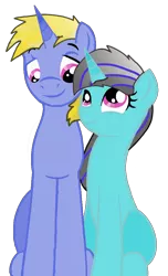Size: 604x993 | Tagged: safe, artist:domodd, banned from derpibooru, deleted from derpibooru, derpibooru import, pony, unicorn, base used, brother and sister, couple, eye contact, family, female, lidded eyes, looking at each other, looking up, male, mare, siblings, simple background, sitting, smiling, stallion, transparent background
