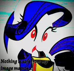 Size: 1079x1034 | Tagged: safe, banned from derpibooru, deleted from derpibooru, derpibooru import, edit, edited screencap, editor:apex soundwave, screencap, rarity, pony, unicorn, inspiration manifestation, caption, deep fried meme, downvote bait, female, image macro, mare, meme, meta, nothing is scarier, op didn't even try, op is just having a laugh, shitposting, solo, text