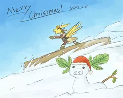 Size: 1000x800 | Tagged: safe, artist:sunnytp, banned from derpibooru, deleted from derpibooru, derpibooru import, ponified, pegasus, pony, bokoblin, christmas, holiday, link, ponies of the wild, snow, solo, the legend of zelda, the legend of zelda: breath of the wild