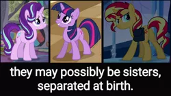 Size: 1012x568 | Tagged: safe, banned from derpibooru, deleted from derpibooru, derpibooru import, edit, edited screencap, editor:axal-5, screencap, starlight glimmer, sunset shimmer, twilight sparkle, pony, unicorn, a canterlot wedding, equestria girls, equestria girls (movie), the crystalling, bag, butt, cropped, female, mare, plot, saddle bag, solo, speculation, text, text edit, theory