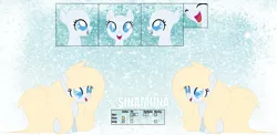 Size: 1135x554 | Tagged: safe, artist:sinamuna, banned from derpibooru, deleted from derpibooru, derpibooru import, oc, oc:puddleheart, unofficial characters only, pony, base used, blonde hair, blue eyes, female, filly, mare, reference sheet, solo