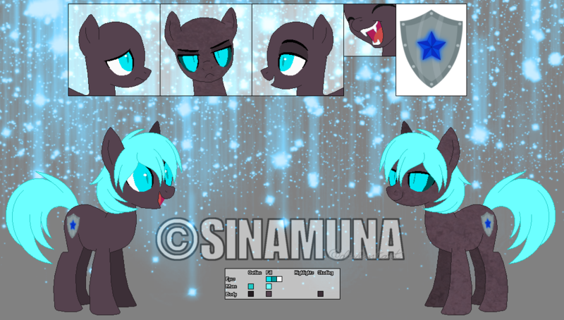 Size: 1069x606 | Tagged: safe, artist:sinamuna, banned from derpibooru, deleted from derpibooru, derpibooru import, oc, oc:civil stone, unofficial characters only, demon, demon pony, original species, pony, base used, blue eyes, blue hair, blue sclera, demonic eyes, male, reference sheet, slit pupils, stallion