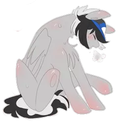 Size: 657x663 | Tagged: safe, artist:teapup, banned from derpibooru, deleted from derpibooru, derpibooru import, oc, oc:schwoopy tail, pegasus, pony, australia, breath, cap, exhausted, hat, heat, heavy breathing, male, overheated, solo, stallion, sunburn, sweat