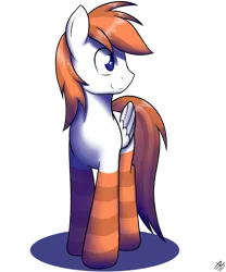 Size: 900x1080 | Tagged: safe, artist:eisky, banned from derpibooru, deleted from derpibooru, derpibooru import, oc, oc:manupone, unofficial characters only, pegasus, pony, clothes, male, side view, simple background, smiling, socks, stallion, striped socks, transparent background