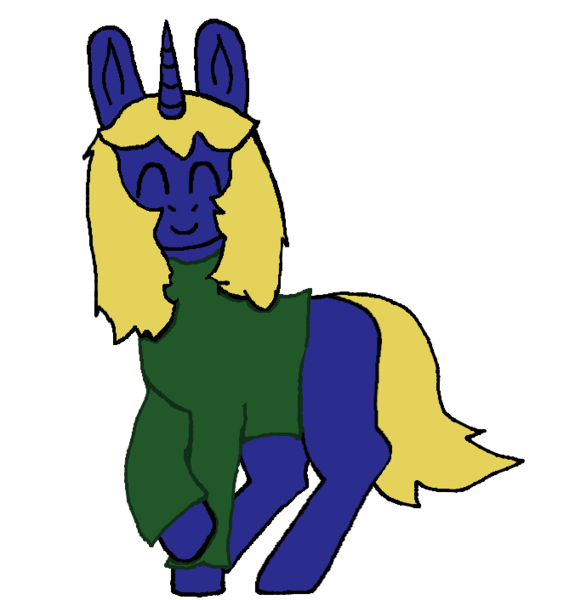 Size: 676x706 | Tagged: safe, artist:rudy, banned from derpibooru, deleted from derpibooru, derpibooru import, oc, oc:sapphire mark, unofficial characters only, pony, unicorn, blue coat, clothes, crossed legs, eyes closed, female, hoodie, mare, missing cutie mark, simple background, smiling, solo, standing, transparent background