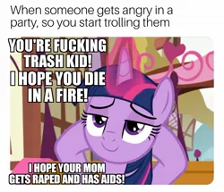 Size: 1415x1219 | Tagged: episode needed, safe, banned from derpibooru, deleted from derpibooru, derpibooru import, edit, edited screencap, screencap, twilight sparkle, meme, trolling, vulgar