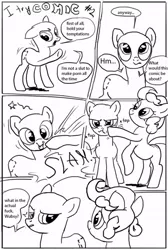 Size: 405x604 | Tagged: safe, artist:beyondysupreme, banned from derpibooru, deleted from derpibooru, derpibooru import, oc, oc:beyondy supreme, oc:ticklish wubsy, unofficial characters only, pony, comic, dialogue, poking, simple background, vulgar, white background