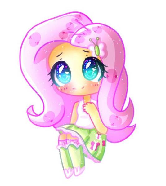 Size: 599x672 | Tagged: safe, artist:smollawliet, banned from derpibooru, deleted from derpibooru, derpibooru import, fluttershy, equestria girls, blushing, boots, chibi, clothes, cute, shoes, shyabetes, simple background, skirt, smiling, solo, tanktop, white background