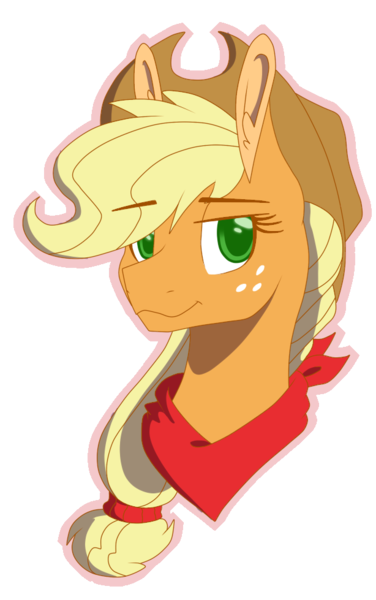 Size: 614x979 | Tagged: safe, artist:gabby-skies, banned from derpibooru, deleted from derpibooru, derpibooru import, applejack, earth pony, pony, applejack's hat, bust, cowboy hat, female, freckles, hat, mare, portrait, simple background, solo, transparent background