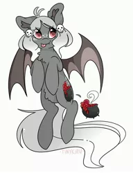 Size: 2300x3000 | Tagged: safe, artist:kiruart, banned from derpibooru, deleted from derpibooru, derpibooru import, oc, unofficial characters only, bat pony, pony, bat pony oc, bat wings, cauldron, cutie mark, reference sheet, solo, tongue out, wings, witch