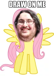 Size: 625x878 | Tagged: safe, banned from derpibooru, deleted from derpibooru, derpibooru import, fluttershy, brony of happiness, draw on me, exploitable meme, glasses, meme