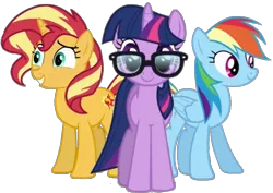 Size: 2048x1453 | Tagged: safe, banned from derpibooru, deleted from derpibooru, derpibooru import, edit, edited screencap, editor:superbobiann, screencap, rainbow dash, sci-twi, sunset shimmer, twilight sparkle, ponified, pony, unicorn, equestria girls, equestria girls series, spring breakdown, spoiler:eqg series (season 2), equestria girls ponified, not a vector, unicorn sci-twi