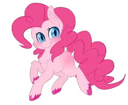 Size: 742x608 | Tagged: safe, artist:purrling, banned from derpibooru, deleted from derpibooru, derpibooru import, pinkie pie, earth pony, pony, blushing, cheek fluff, chest fluff, cute, diapinkes, ear fluff, female, leg fluff, mare, missing cutie mark, simple background, solo, transparent background, unshorn fetlocks