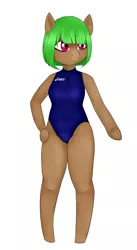 Size: 1796x3281 | Tagged: safe, artist:nero9, banned from derpibooru, deleted from derpibooru, derpibooru import, oc, unofficial characters only, semi-anthro, clothes, female, one-piece swimsuit, simple background, solo, swimsuit, white background