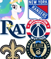 Size: 3289x3825 | Tagged: safe, banned from derpibooru, deleted from derpibooru, derpibooru import, princess celestia, pony, american football, basketball, hockey, ice hockey, mlb, mls, nba, new orleans saints, new york rangers, nfl, nhl, philadelphia union, sports, tampa bay rays, washington wizards