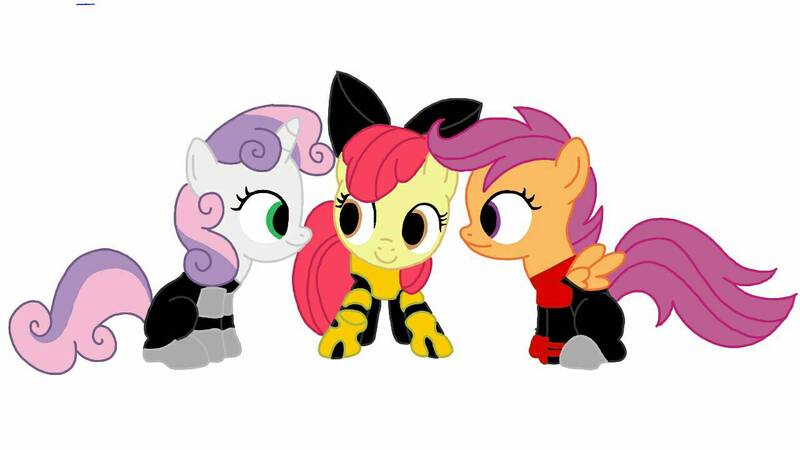 Size: 1280x720 | Tagged: safe, artist:kittythenerd, banned from derpibooru, deleted from derpibooru, derpibooru import, apple bloom, scootaloo, sweetie belle, pony, clothes, cosplay, costume, cutie mark crusaders, cyrax, lin kuei, mortal kombat, sektor, smoke, triborg