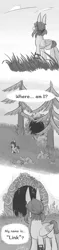 Size: 400x1704 | Tagged: safe, artist:sunnytp, banned from derpibooru, deleted from derpibooru, derpibooru import, ponified, pegasus, pony, black and white, comic, grass, grayscale, link, male, monochrome, ponies of the wild, stallion, the legend of zelda, the legend of zelda: breath of the wild, tree