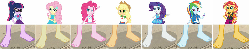 Size: 1999x398 | Tagged: safe, artist:jacobbellwood1992, banned from derpibooru, deleted from derpibooru, derpibooru import, edit, applejack, fluttershy, pinkie pie, rainbow dash, rarity, sci-twi, sunset shimmer, twilight sparkle, equestria girls, equestria girls series, friendship math, barefoot, feet, fetish, foot fetish, foot focus, geode of empathy, geode of shielding, geode of sugar bombs, geode of super speed, geode of super strength, geode of telekinesis, humane five, humane seven, humane six, legs, magical geodes, pictures of legs