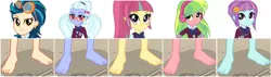Size: 1930x551 | Tagged: safe, artist:jacobbellwood1992, banned from derpibooru, deleted from derpibooru, derpibooru import, edit, indigo zap, lemon zest, sour sweet, sugarcoat, sunny flare, equestria girls, equestria girls series, friendship math, barefoot, crystal prep shadowbolts, feet, foot focus, legs, pictures of legs