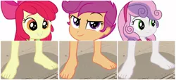 Size: 1100x500 | Tagged: safe, artist:jacobbellwood1992, banned from derpibooru, deleted from derpibooru, derpibooru import, edit, apple bloom, scootaloo, sweetie belle, equestria girls, equestria girls series, friendship math, barefoot, cutie mark crusaders, feet, fetish, foot fetish, foot focus, legs, pictures of legs