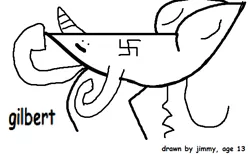 Size: 532x328 | Tagged: safe, artist:anonymous, banned from derpibooru, deleted from derpibooru, derpibooru import, oc, oc:gilbert, alicorn, 4chan, doodle, graceful, high quality art, /mlp/, nazi, swastika