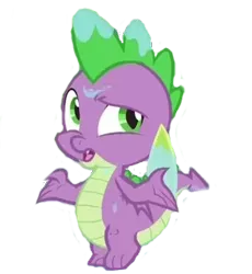 Size: 294x319 | Tagged: safe, banned from derpibooru, deleted from derpibooru, derpibooru import, edit, editor:undeadponysoldier, spike, dragon, a rockhoof and a hard place, background removed, image, male, png, simple background, solo, transparent background, wet, wet spike, winged spike