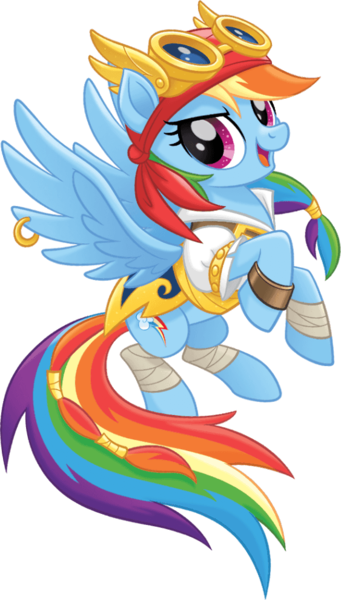 Size: 563x990 | Tagged: safe, banned from derpibooru, deleted from derpibooru, derpibooru import, official, rainbow dash, pegasus, pony, my little pony: the movie, bandage, bandana, clothes, female, goggles, hoof wraps, mare, piercing, pirate dash, solo, wing piercing, wing ring
