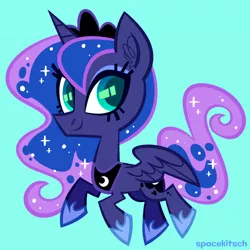 Size: 900x900 | Tagged: safe, artist:spacekitsch, banned from derpibooru, deleted from derpibooru, derpibooru import, princess luna, alicorn, pony, cute, female, lunabetes, mare, smiling, solo