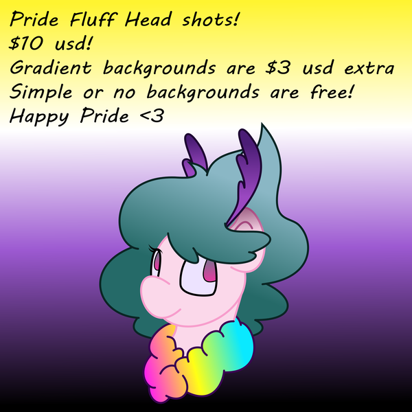 Size: 2000x2000 | Tagged: antennae, artist:solardoodles, commission, derpibooru import, gradient background, gradient mane, moth, mothpony, neck fluff, oc, oc:eclipsed heart, original species, pride, pride flag, pride month, safe, solo, your character here