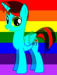 Size: 3042x3944 | Tagged: safe, artist:jawsandgumballfan24, banned from derpibooru, deleted from derpibooru, derpibooru import, oc, oc:jawsandgumballfan24, alicorn, pony, alicorn oc, horn, pride, rainbow, vector, wings