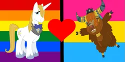 Size: 591x295 | Tagged: safe, artist:lieutenantcactus, banned from derpibooru, deleted from derpibooru, derpibooru import, prince blueblood, prince rutherford, gay, male, pride month, rutherblood, shipping, shipping domino
