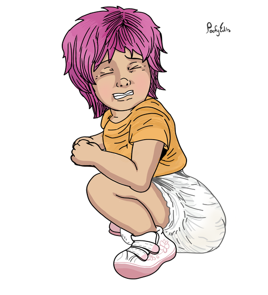 Size: 1366x1500 | Tagged: questionable, artist:okayokayokok, artist:poofy-edits, banned from derpibooru, deleted from derpibooru, derpibooru import, scootaloo, human, abdl, diaper, diaper fetish, eyes closed, fetish, gritted teeth, messing, poofy diaper, poop, pooping, squatting, wet diaper