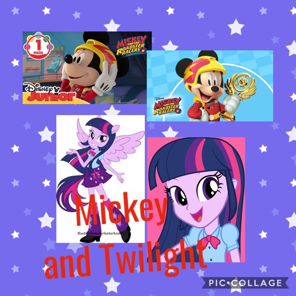 Size: 1800x1800 | Tagged: safe, artist:xxkawailloverchanxx, banned from derpibooru, deleted from derpibooru, derpibooru import, twilight sparkle, twilight sparkle (alicorn), alicorn, equestria girls, art trade, collage, crossover, crossover shipping, disney, mickey mouse, shipping