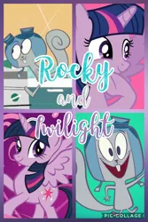 Size: 720x1080 | Tagged: safe, artist:noreencreatesstuff, banned from derpibooru, deleted from derpibooru, derpibooru import, twilight sparkle, twilight sparkle (alicorn), alicorn, pony, art trade, cardboard twilight, collage, crossover, rocky and bullwinkle, rocky the flying squirrel, stock vector, voice actor joke