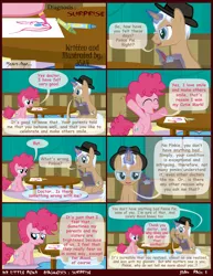 Size: 2550x3300 | Tagged: safe, artist:j5a4, banned from derpibooru, deleted from derpibooru, derpibooru import, pinkie pie, oc, oc:psyche, comic:diagnosis : surprise