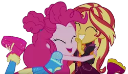 Size: 2048x1187 | Tagged: safe, banned from derpibooru, deleted from derpibooru, derpibooru import, editor:larryboyfan1996, pinkie pie, sunset shimmer, equestria girls, equestria girls series, wake up!, spoiler:choose your own ending (season 2), spoiler:eqg series (season 2), background removed, cyoa, simple background, transparent background