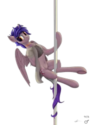 Size: 7000x9500 | Tagged: safe, artist:xenophilie, banned from derpibooru, deleted from derpibooru, derpibooru import, oc, oc:blindside, pegasus, pony, commission, male, simple background, solo, stripper pole, transparent background, ych result