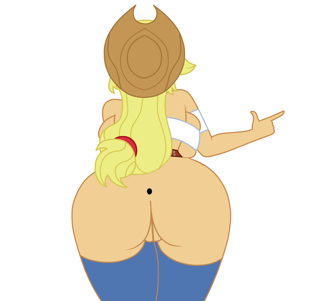 Size: 1900x1800 | Tagged: explicit, artist:mashoart, banned from derpibooru, deleted from derpibooru, derpibooru import, edit, unauthorized edit, applejack, human, equestria girls, anus, applebucking thighs, applebutt, ass, away from viewer, bottomless, breasts, butt, clothes, cowboy hat, female, hat, image, nude edit, nudity, partial nudity, png, rearboob, simple background, simplistic anus, solo, solo female, vulva, white background