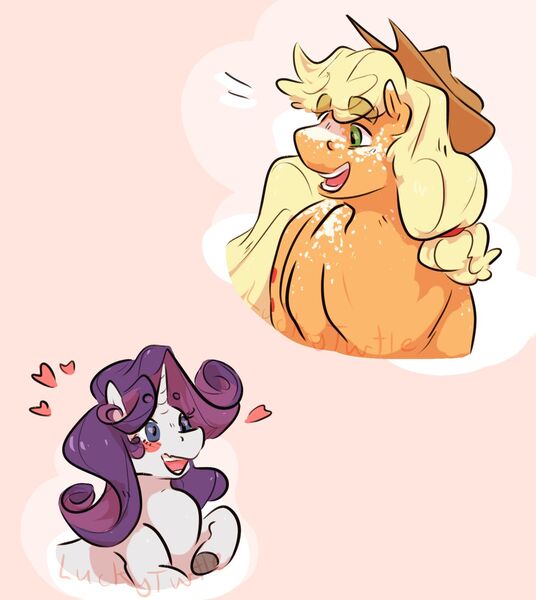 Size: 1280x1433 | Tagged: safe, artist:turtleponys, banned from derpibooru, deleted from derpibooru, derpibooru import, applejack, rarity, pony, butch, female, image, jpeg, lesbian, obtrusive watermark, rarijack, shipping, twitterina design, watermark