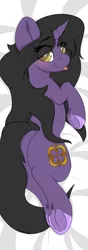 Size: 672x1920 | Tagged: safe, artist:spoopygander, banned from derpibooru, deleted from derpibooru, derpibooru import, oc, oc:rivibaes, unofficial characters only, pony, unicorn, :p, blushing, body pillow, body pillow design, butt, dock, female, plot, solo, tongue out, tumblr upload, underhoof