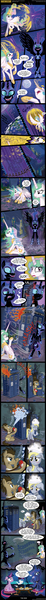 Size: 1480x19355 | Tagged: safe, artist:mr-spider-the-bug, banned from derpibooru, deleted from derpibooru, derpibooru import, derpy hooves, doctor whooves, nightmare moon, princess celestia, princess luna, time turner, twilight sparkle, twilight sparkle (alicorn), alicorn, earth pony, pegasus, pony, blushing, chef's hat, comic, cooking, cough, cup, cushion, doctor who, doctorderpy, energy blast, female, fire, fire extinguisher, flower vase, food, glowing horn, hat, horn, magic, male, moon, muffin, planet, plate, shield, shipping, space, stars, straight, table, tardis, tea, teacup, teapot, telekinesis