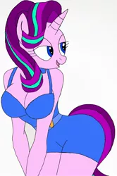 Size: 1440x2166 | Tagged: suggestive, artist:longshotswiftshadow, artist:olivergriffiths, banned from derpibooru, deleted from derpibooru, derpibooru import, starlight glimmer, anthro, breasts, busty starlight glimmer, curvy, digital art, female, sexy, solo